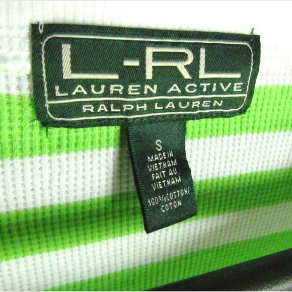 L-RL Lauren Active Sweater Size S Green Wh… - Picture 3 of 4